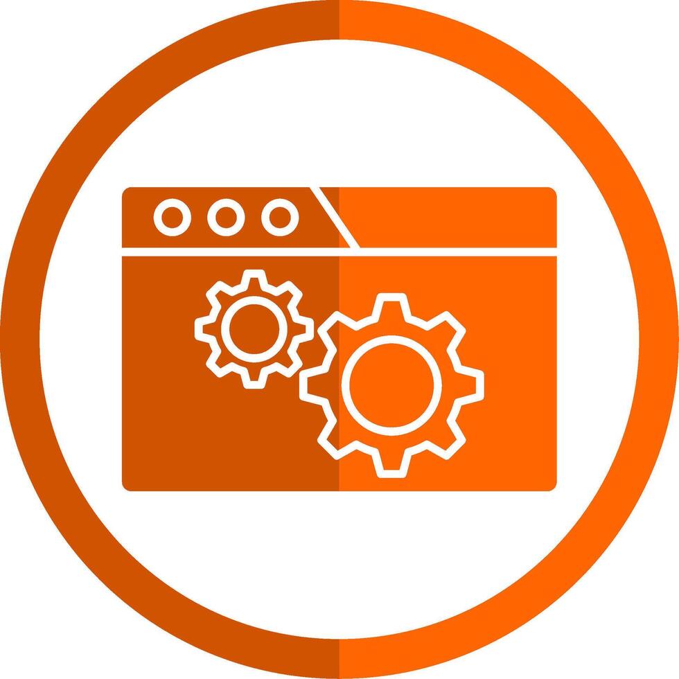 Browser Setting Glyph Orange Circle Icon vector