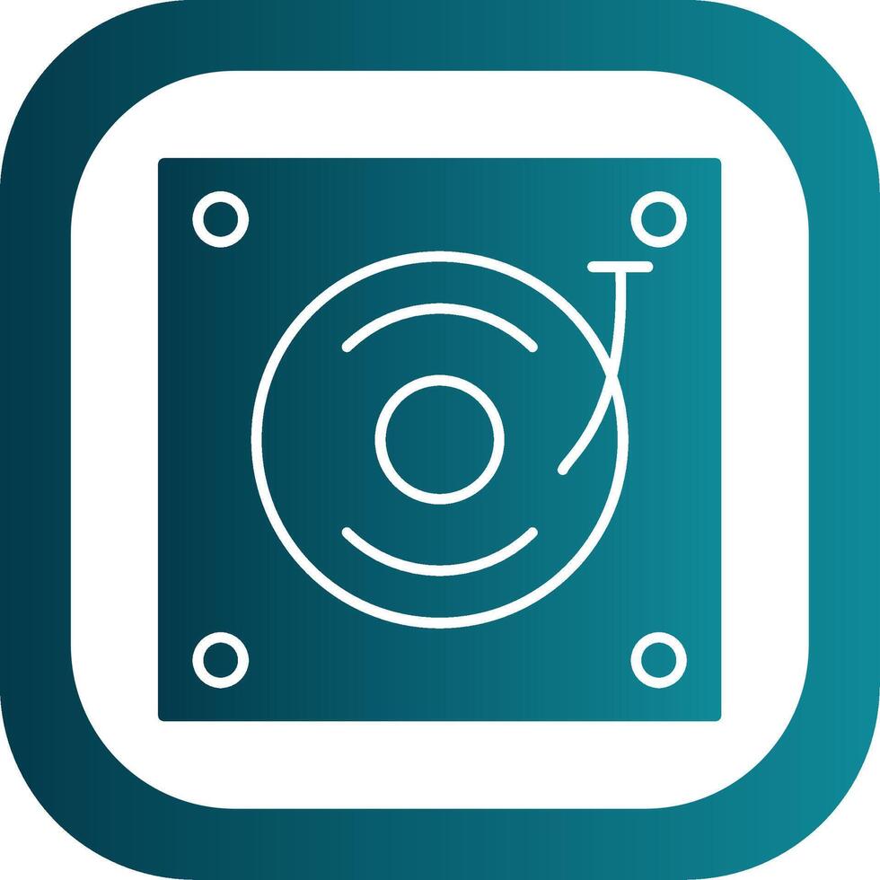 Turntable Glyph Gradient Round Corner Icon vector