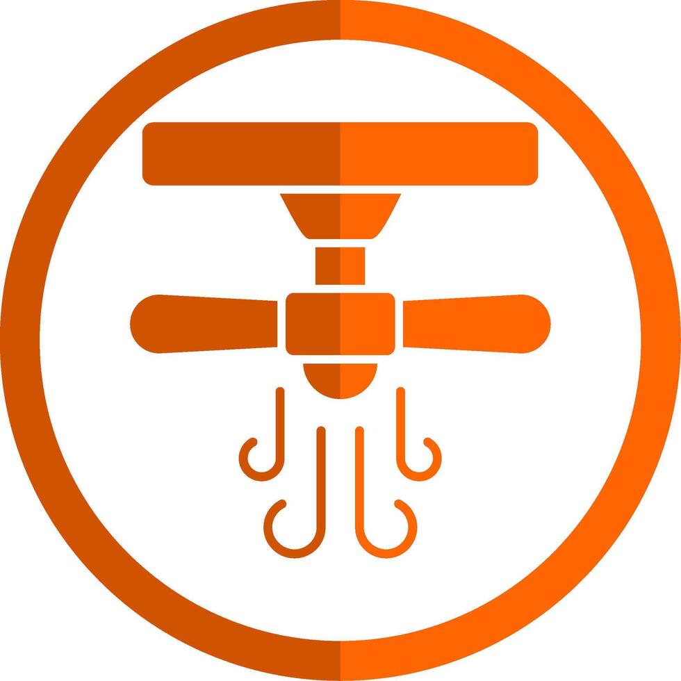 Ceiling Fan Glyph Orange Circle Icon vector