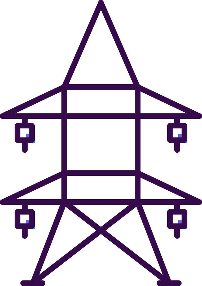 Electric Tower Gradient Filled Icon vector