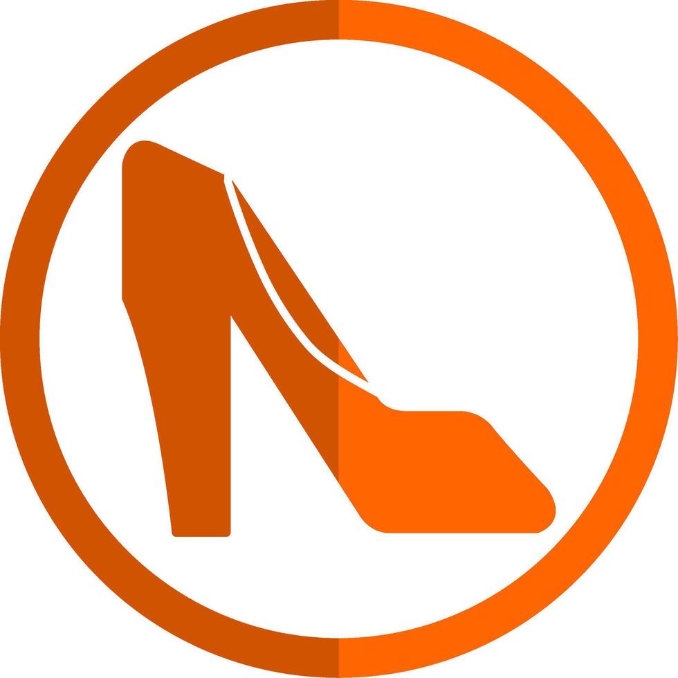 High Heels Glyph Orange Circle Icon vector