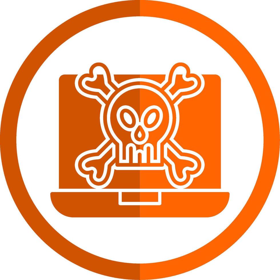 Malware Glyph Orange Circle Icon vector