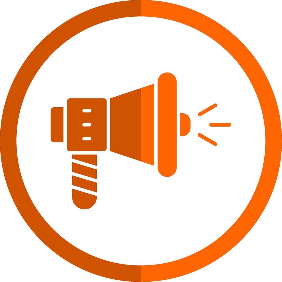 Loud Speaker Glyph Orange Circle Icon vector