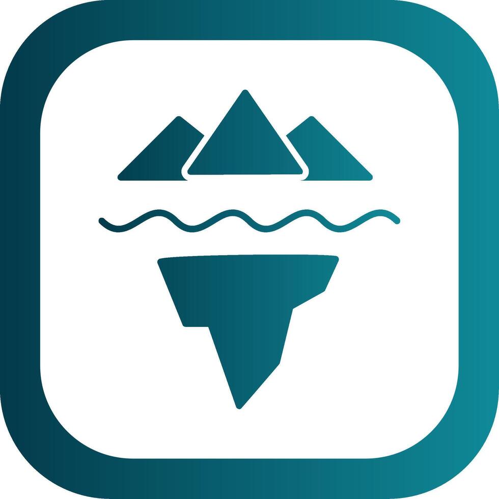 Iceberg Glyph Gradient Round Corner Icon vector