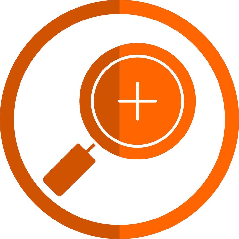 Zoom In Glyph Orange Circle Icon vector