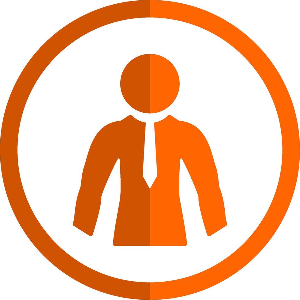 empresario glifo naranja circulo icono vector