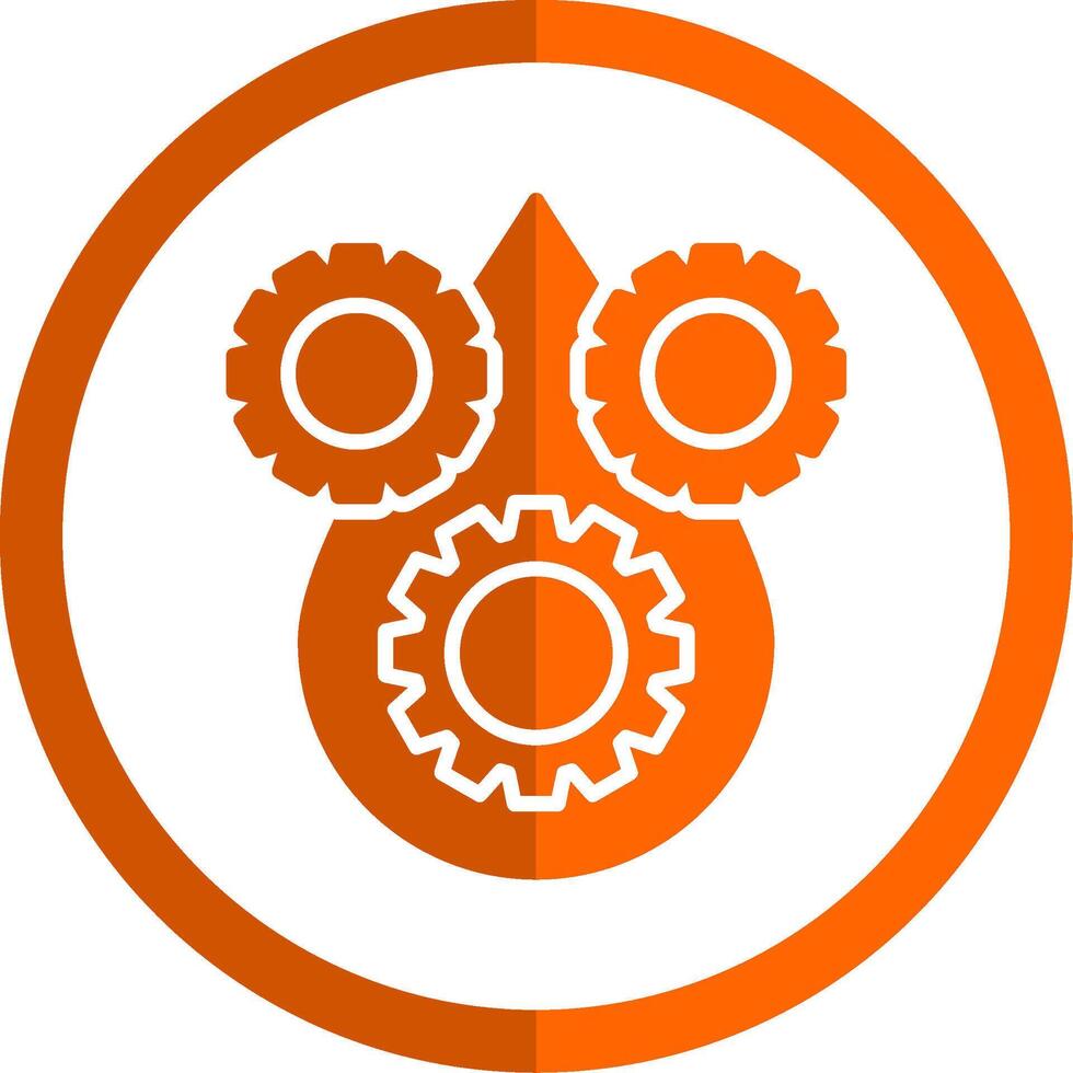 lubricante glifo naranja circulo icono vector