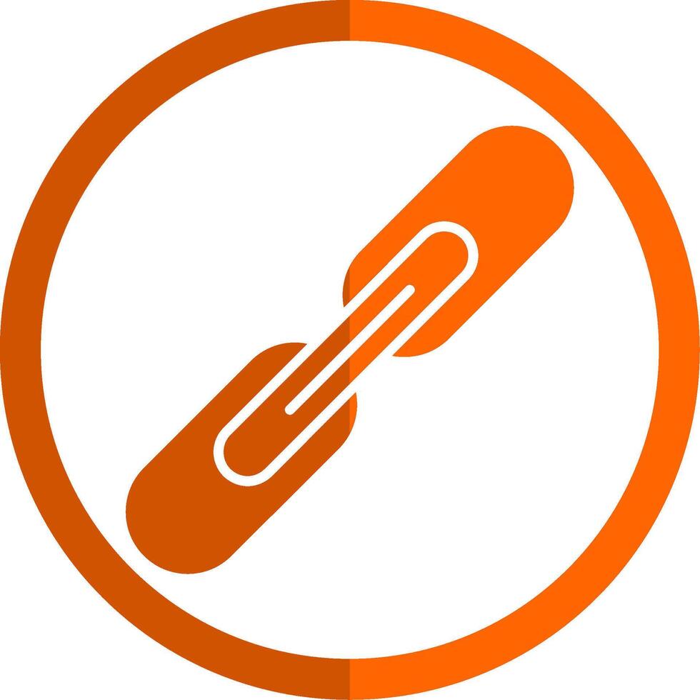 Link Glyph Orange Circle Icon vector