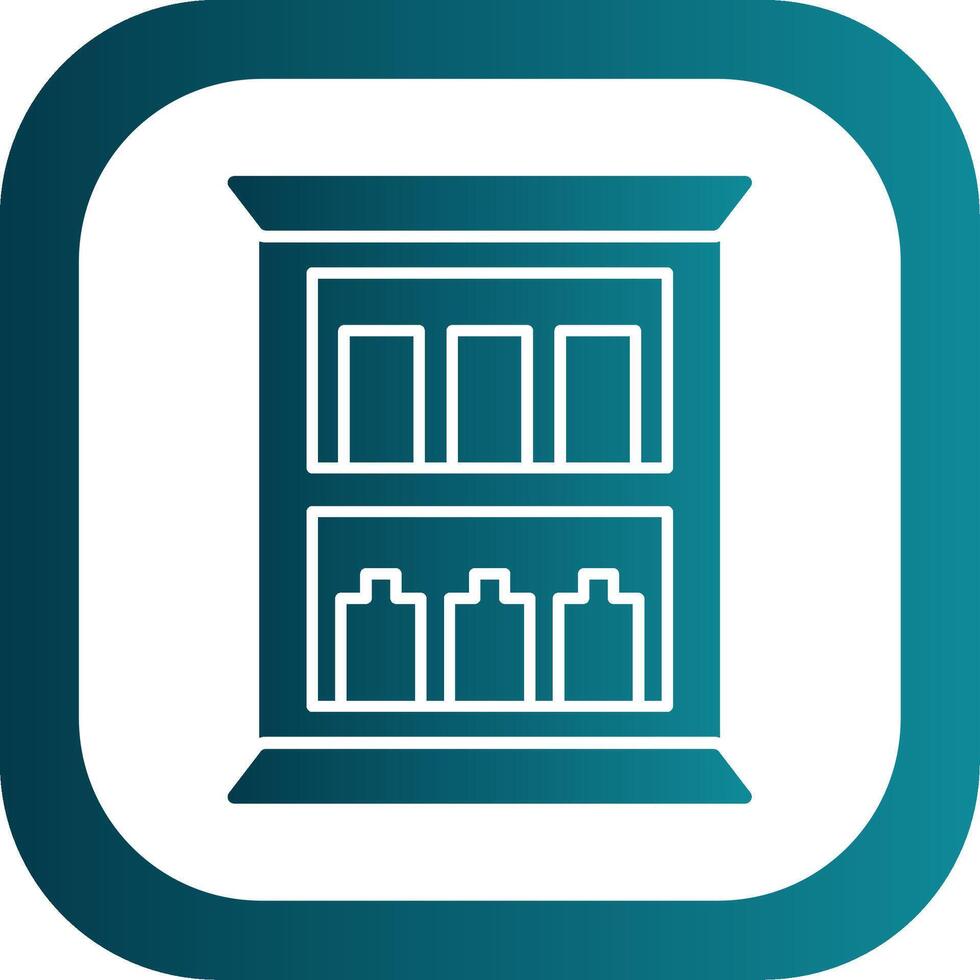 Medicine Cabinet Glyph Gradient Round Corner Icon vector