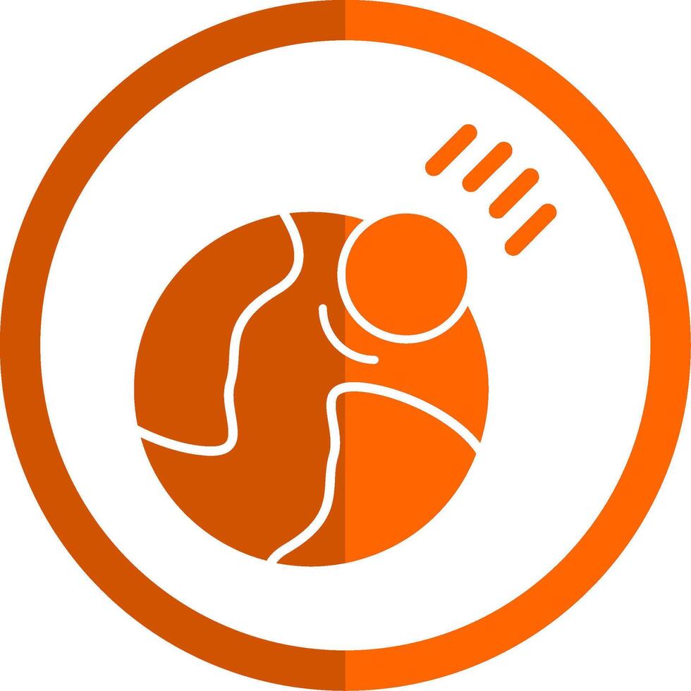 Meteor Glyph Orange Circle Icon vector