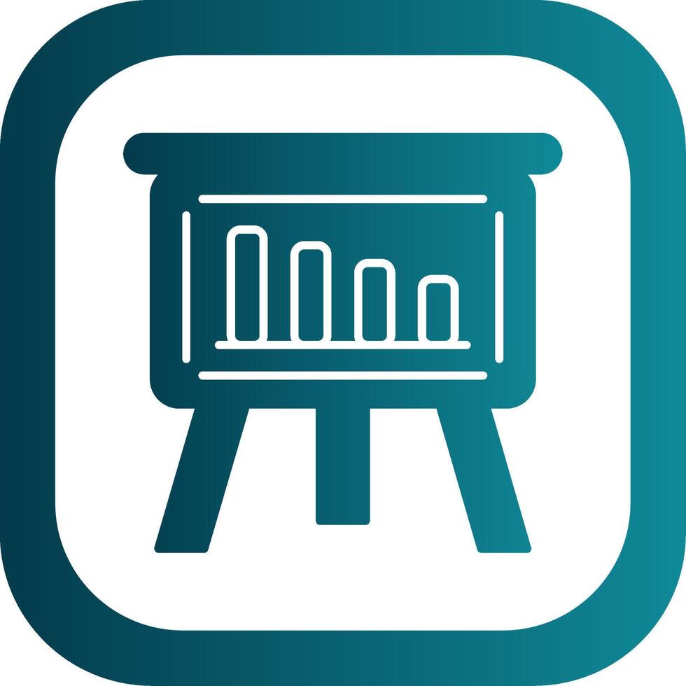 Analytics Glyph Gradient Round Corner Icon vector
