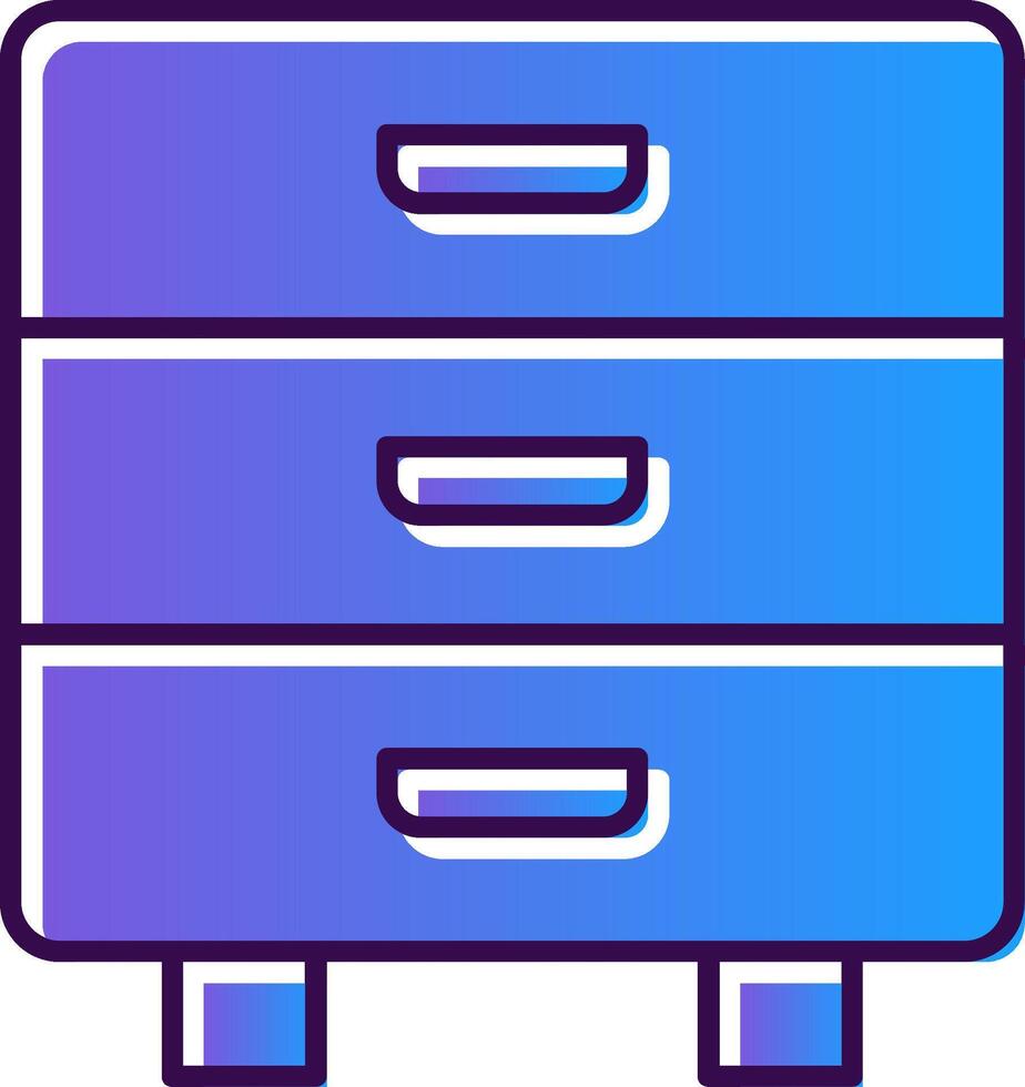Drawer Gradient Filled Icon vector