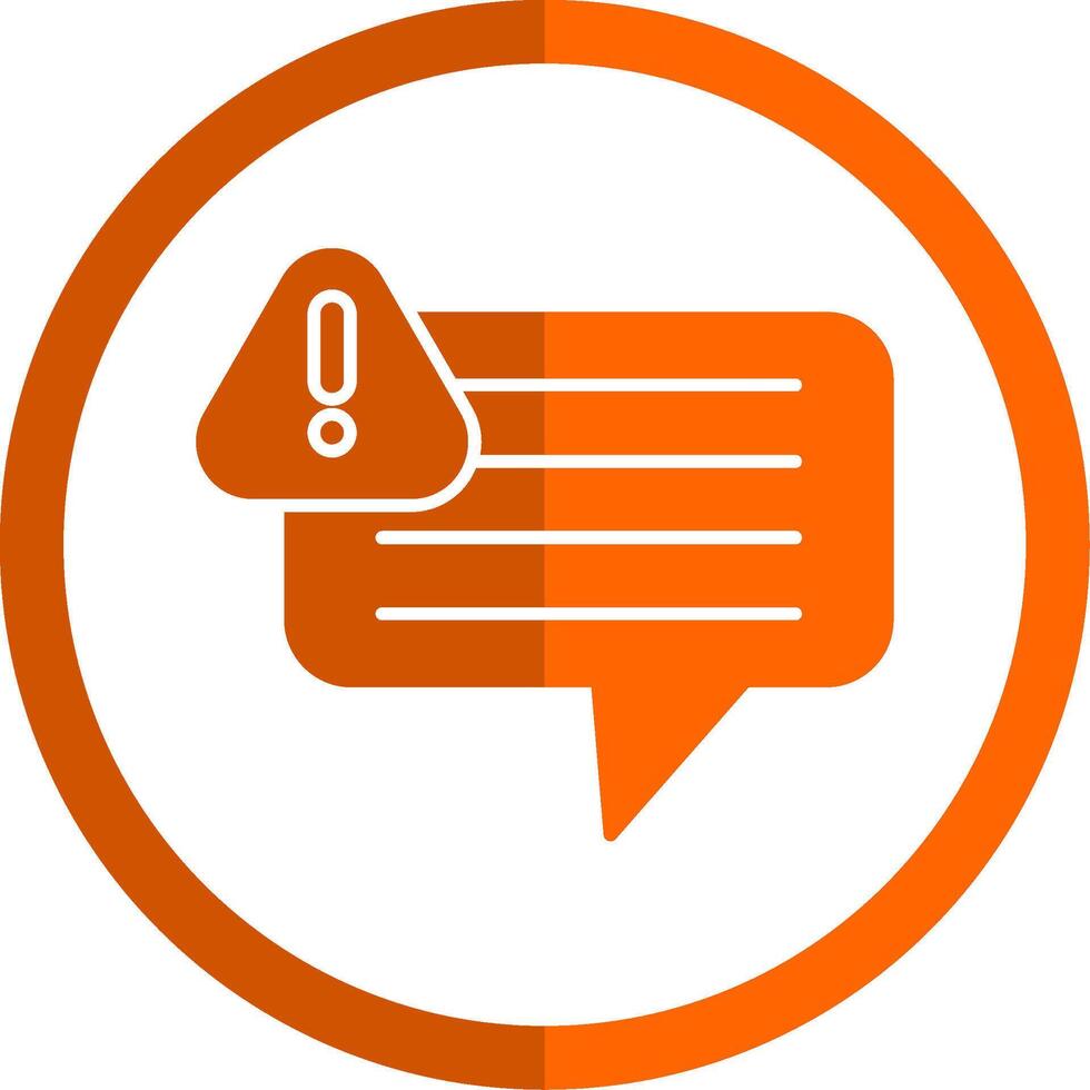 Warning Glyph Orange Circle Icon vector