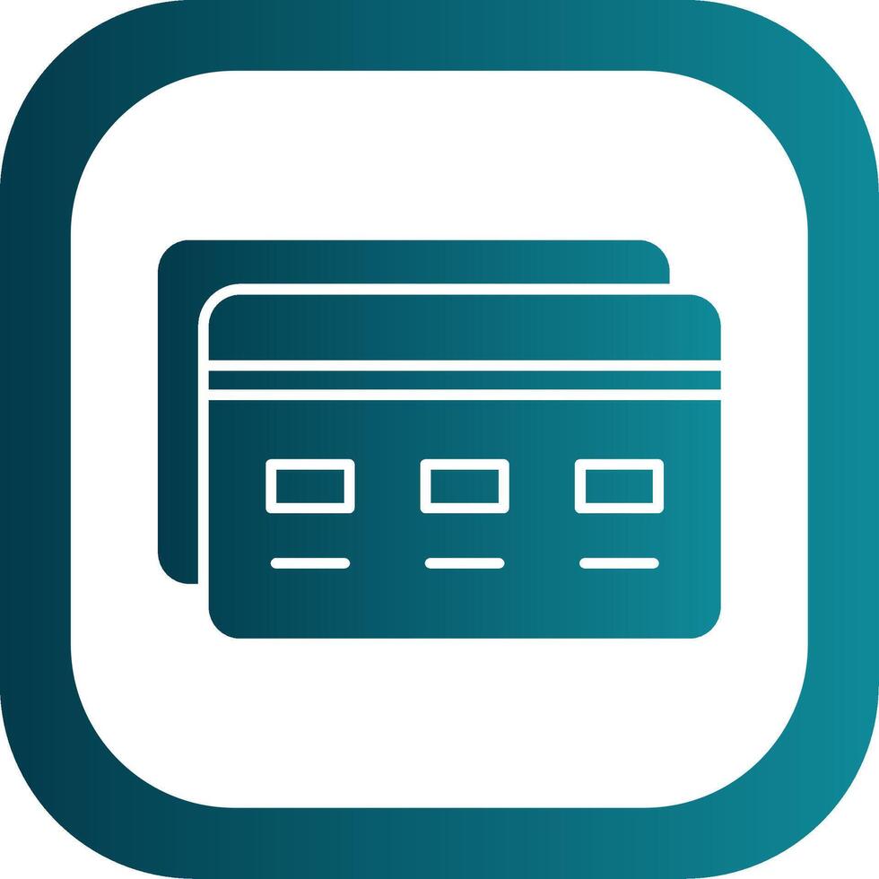 Bank Card Glyph Gradient Round Corner Icon vector