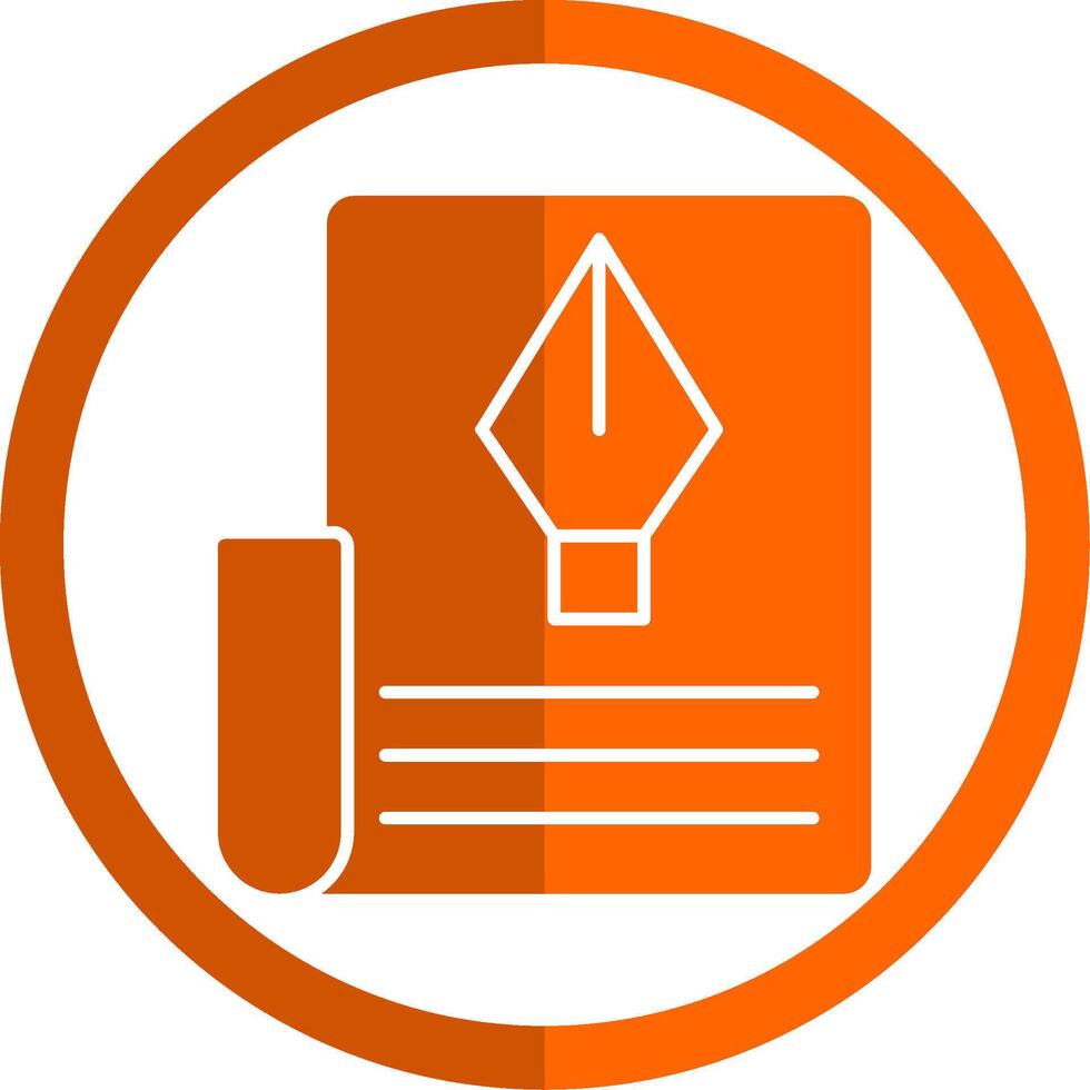 Document Glyph Orange Circle Icon vector