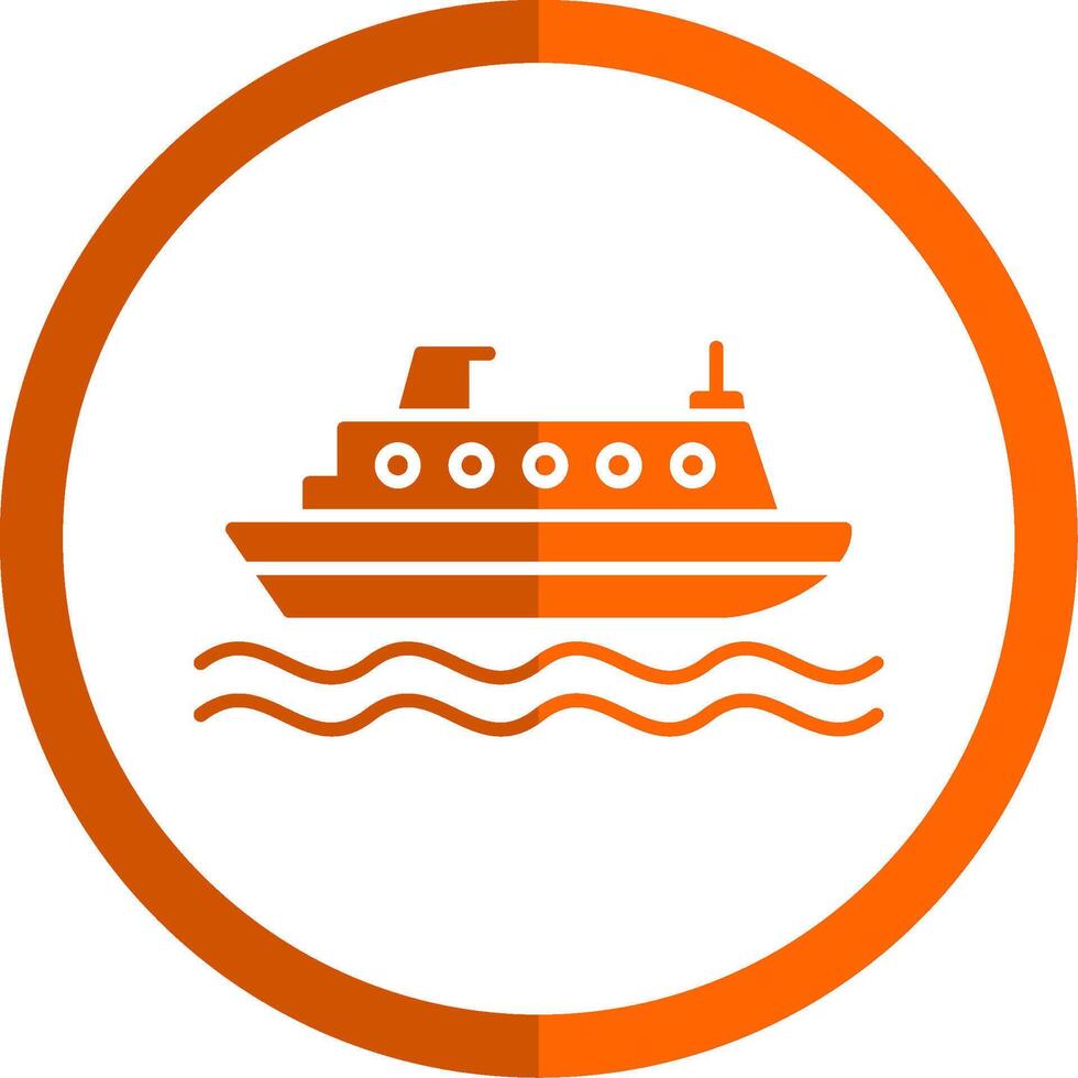 Cruiser Glyph Orange Circle Icon vector