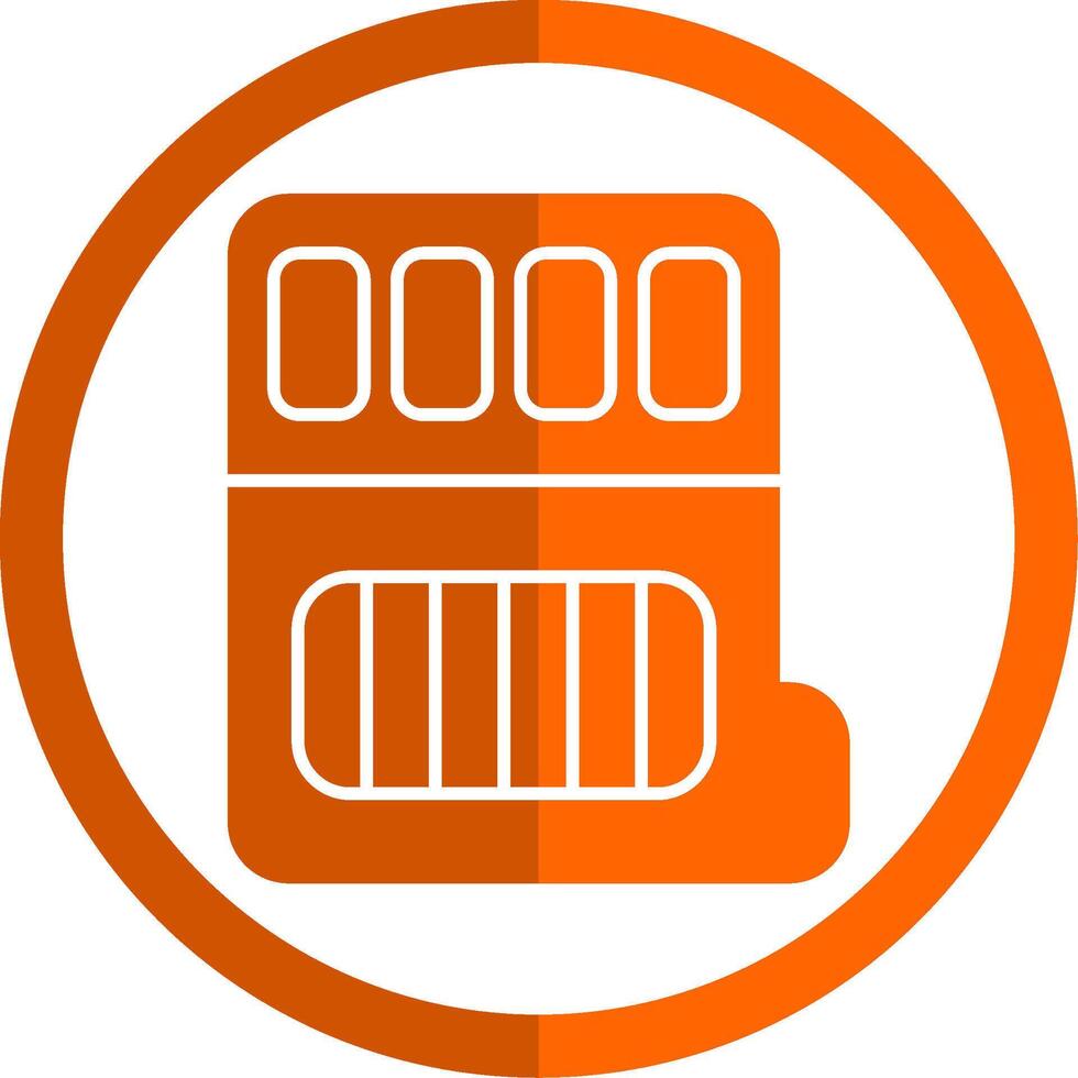 Memory Card Glyph Orange Circle Icon vector