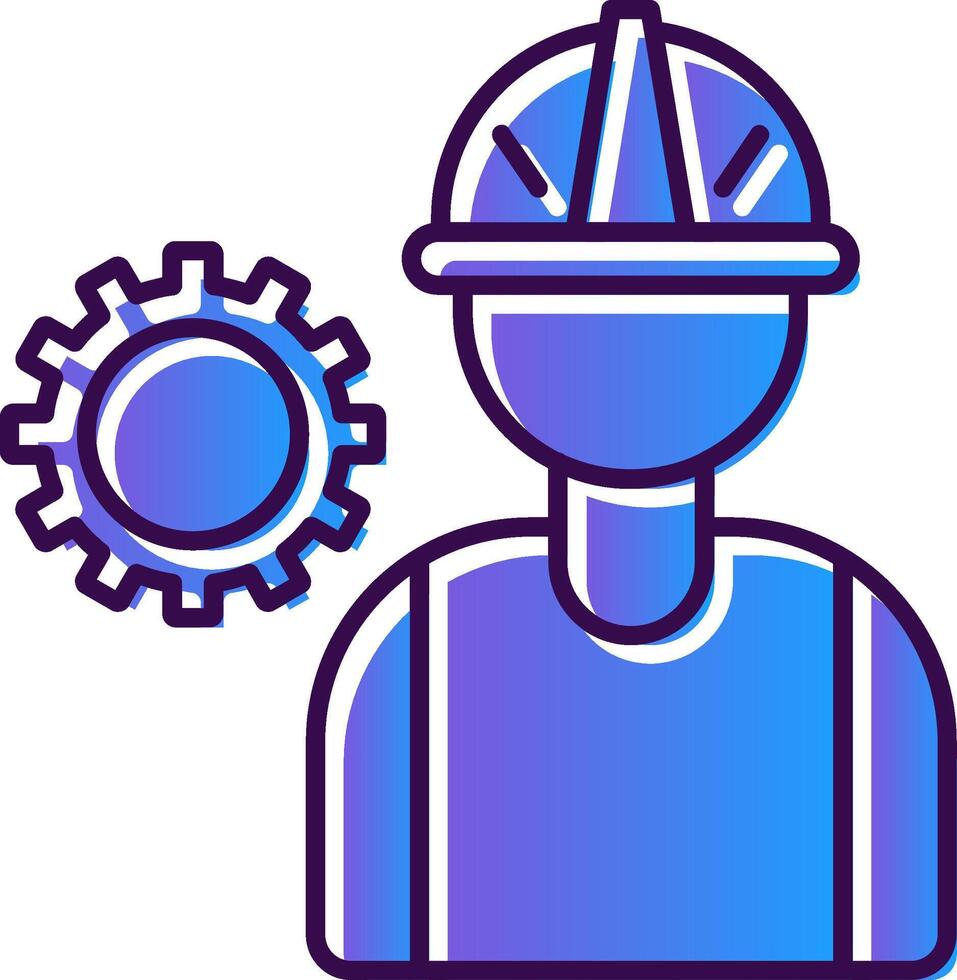 Worker Gradient Filled Icon vector