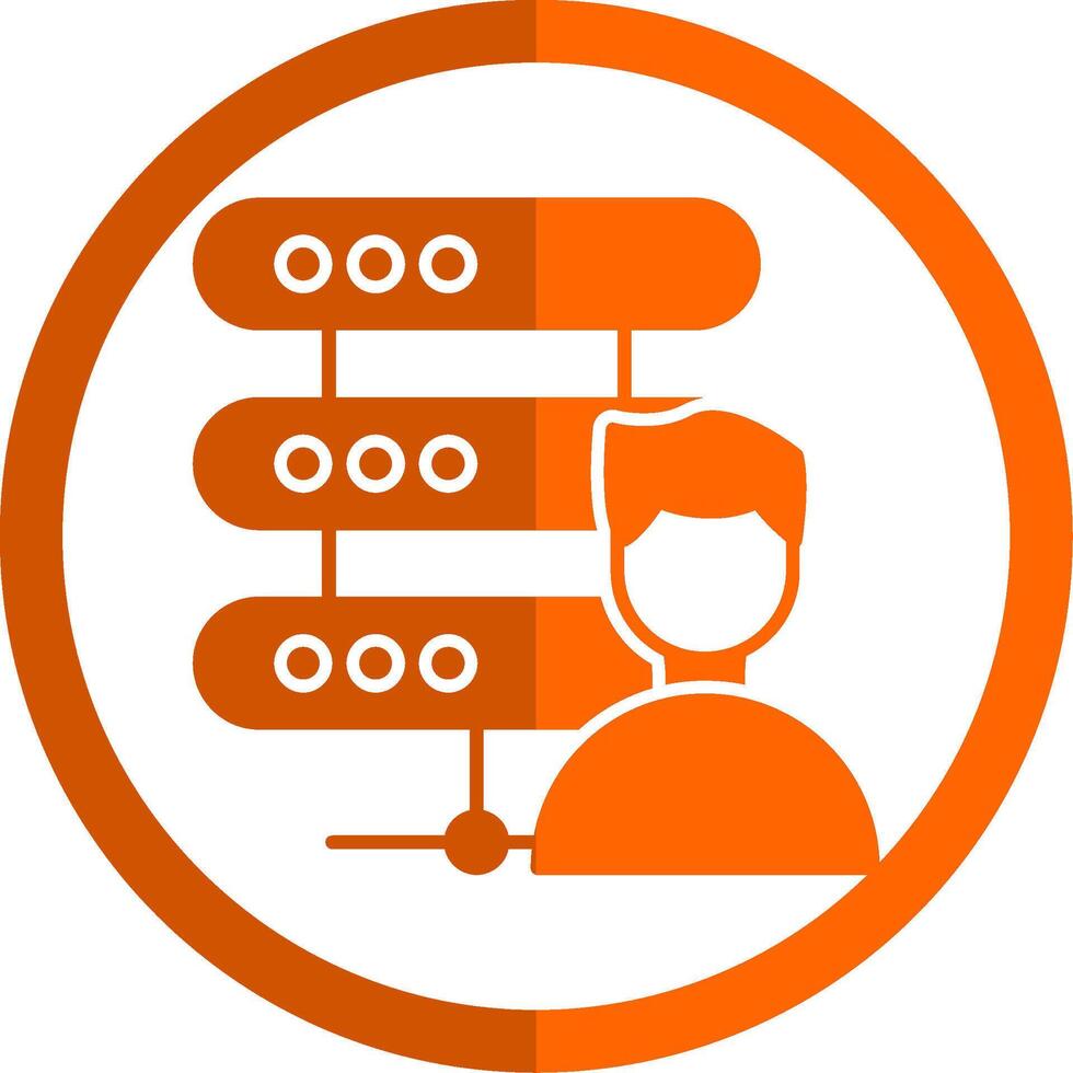 Data Scientist Glyph Orange Circle Icon vector