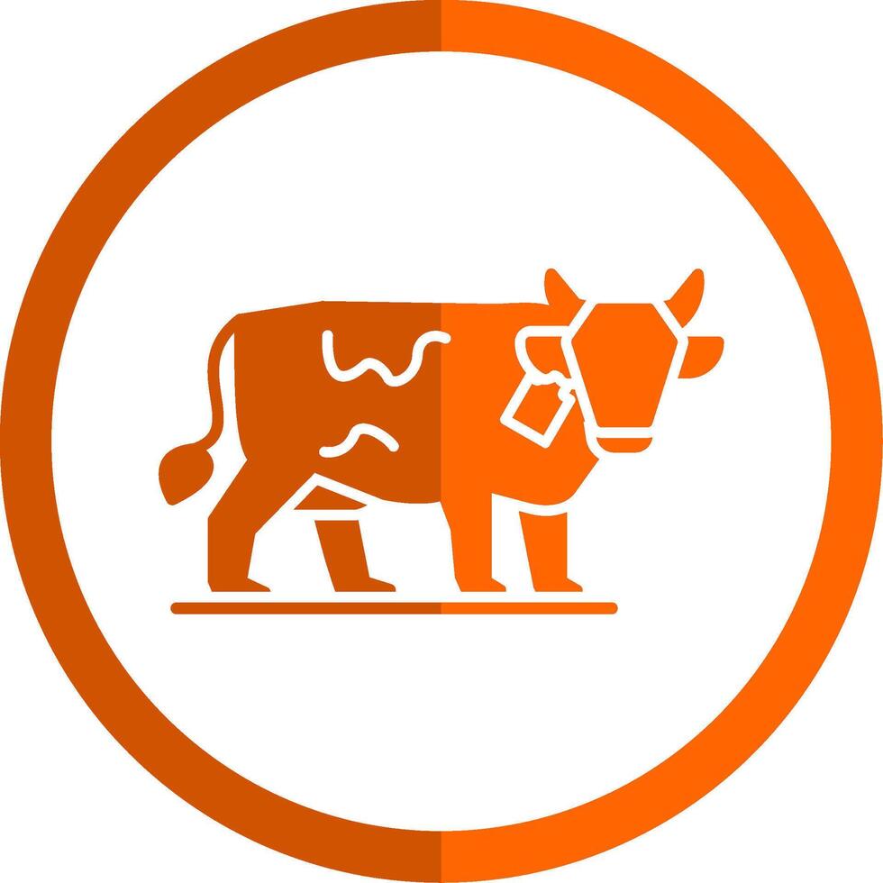Livestock Farming Glyph Orange Circle Icon vector