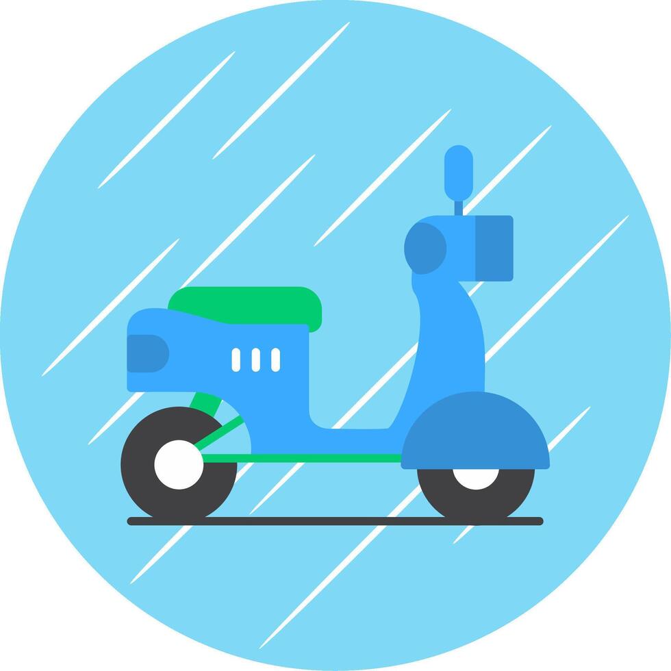 scooter plano azul circulo icono vector