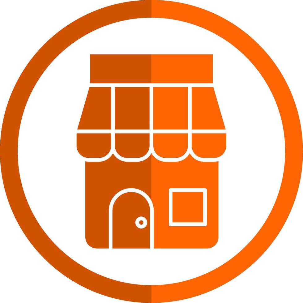 tienda glifo naranja circulo icono vector