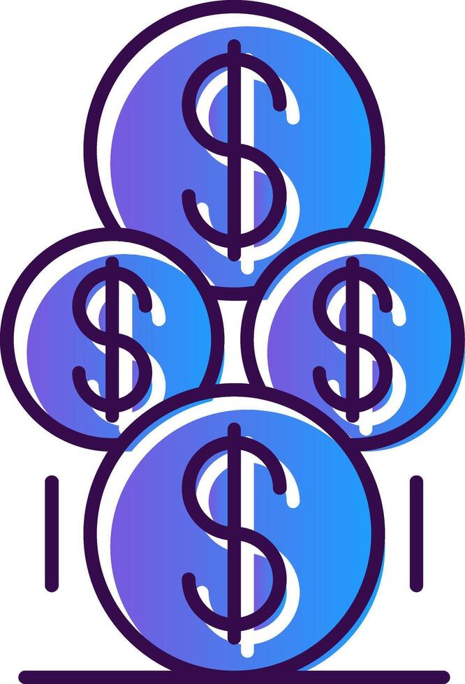 Coins Gradient Filled Icon vector