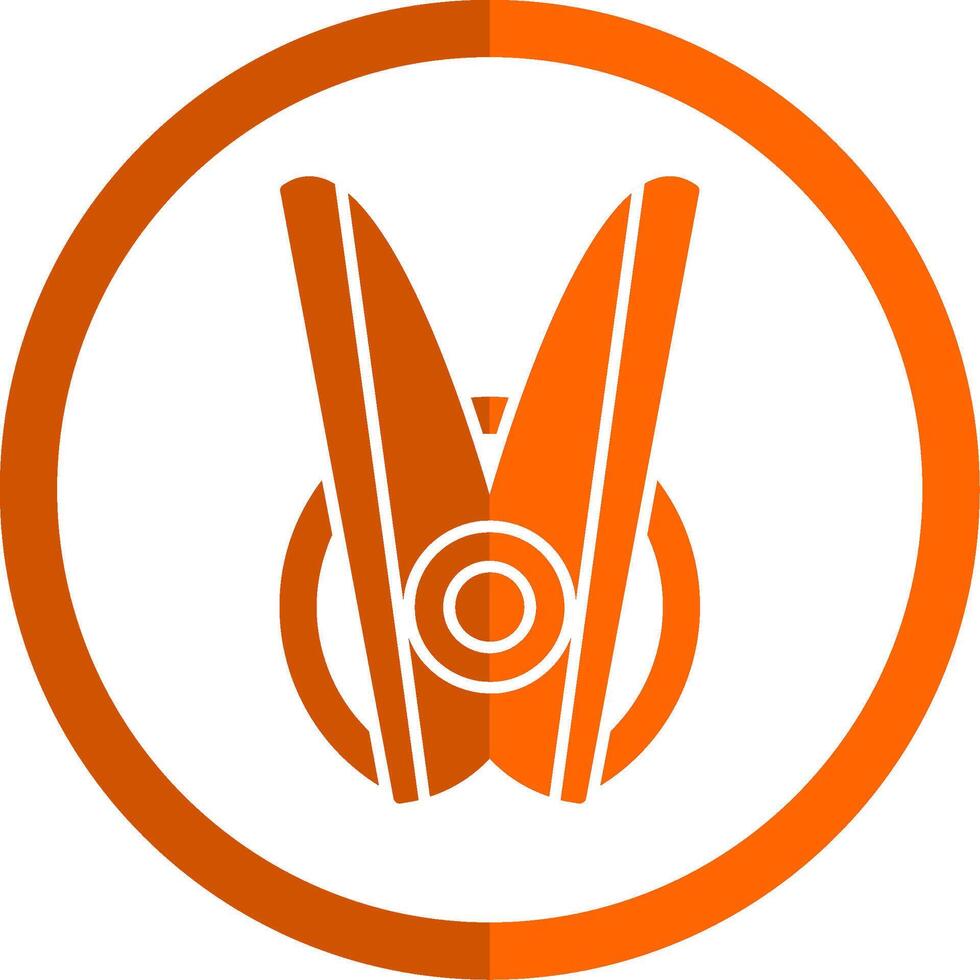 Clothespin Glyph Orange Circle Icon vector