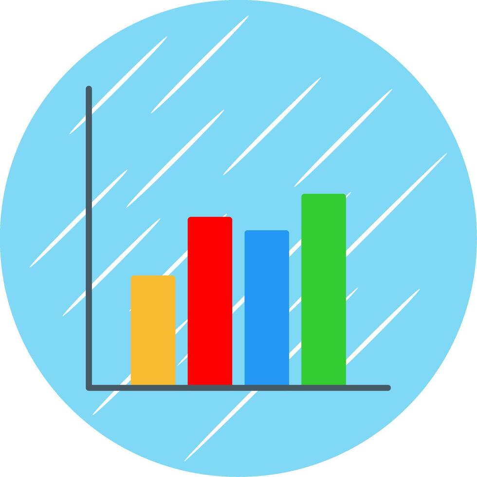 Bar Chart Flat Blue Circle Icon vector