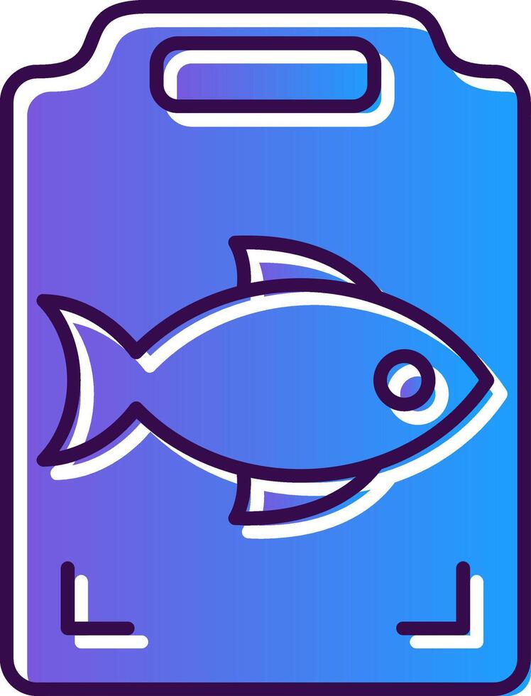 Fish Cooking Gradient Filled Icon vector