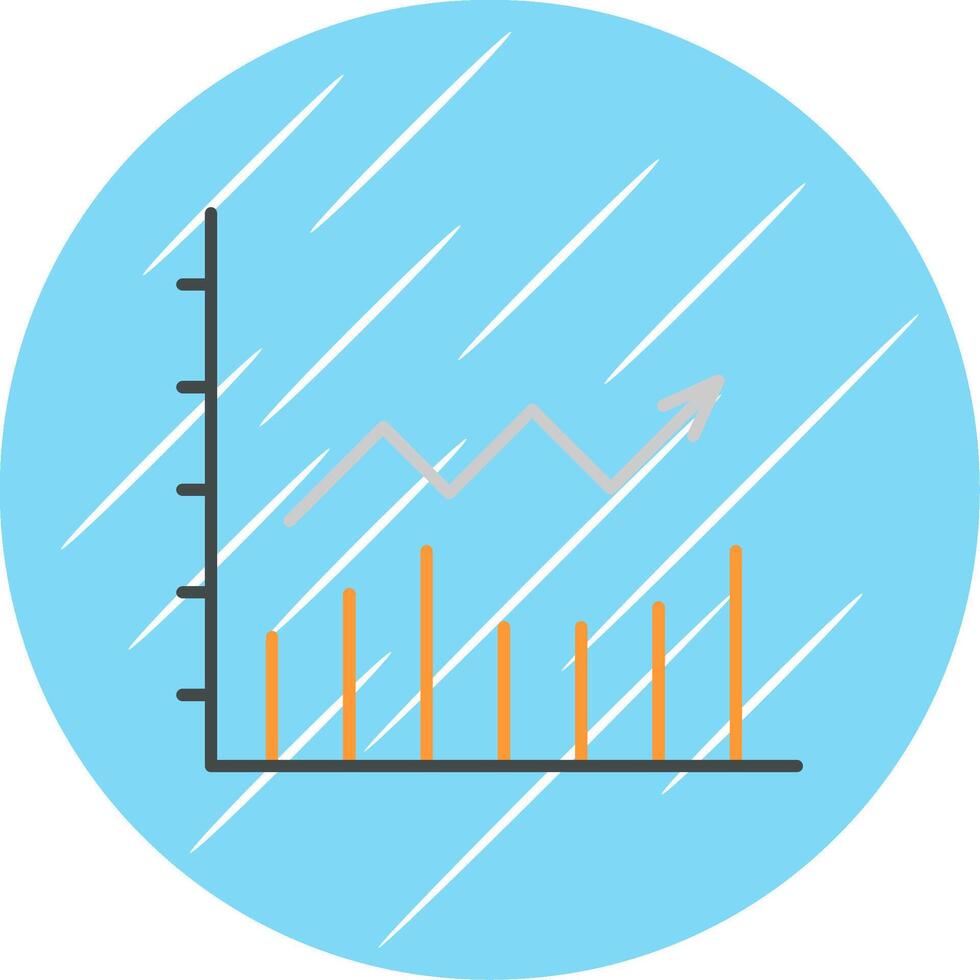 línea gráfico plano azul circulo icono vector