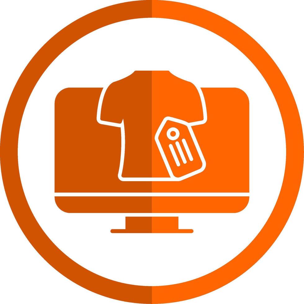 Online Shopping Glyph Orange Circle Icon vector