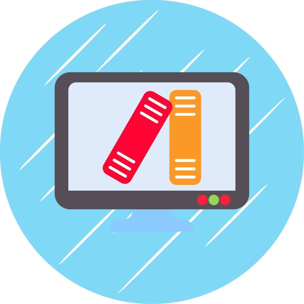 Online Learning Flat Blue Circle Icon vector