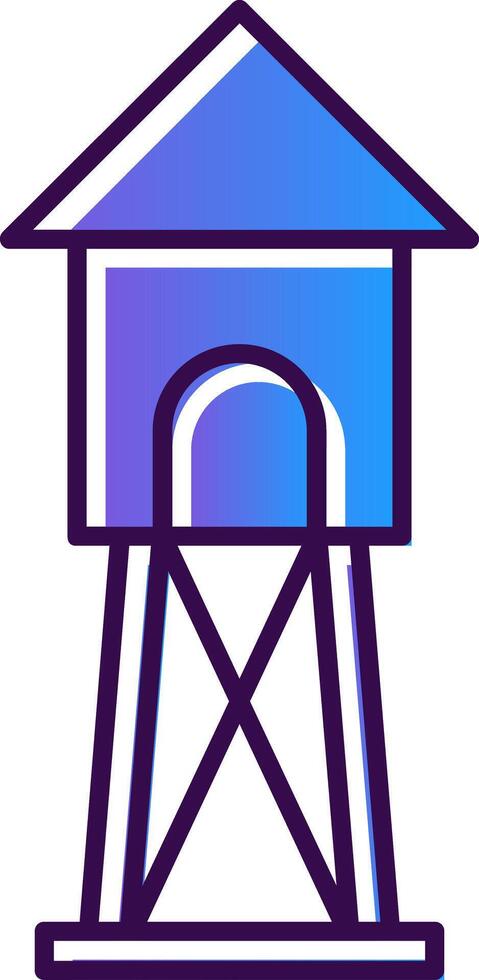 Watchtower Gradient Filled Icon vector