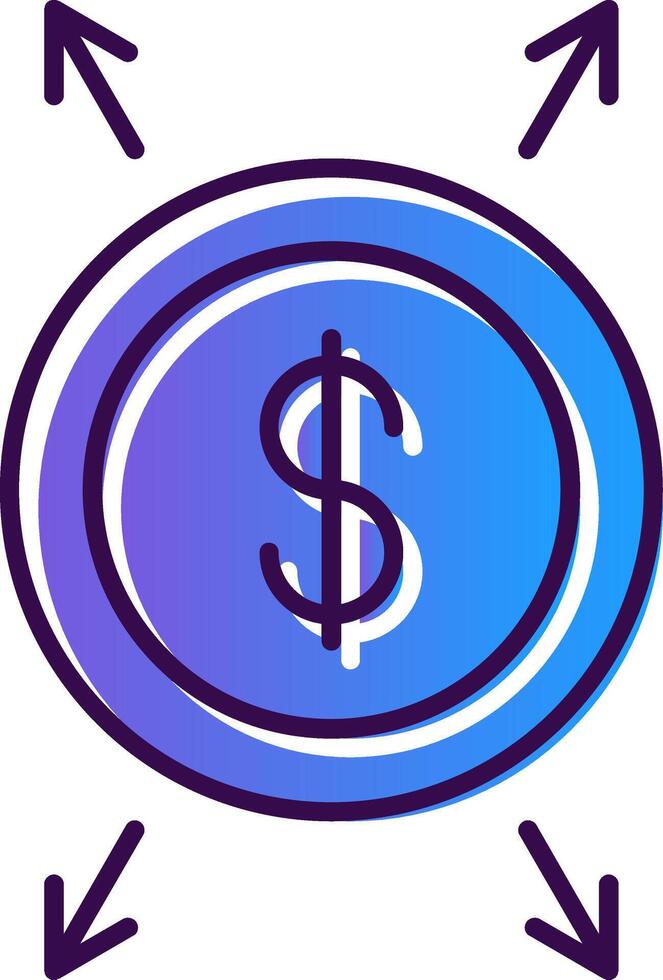 Dollar Gradient Filled Icon vector