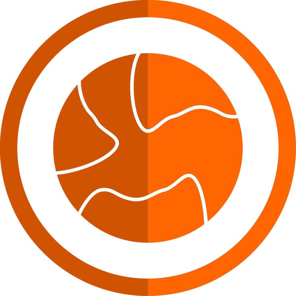 Earth Glyph Orange Circle Icon vector