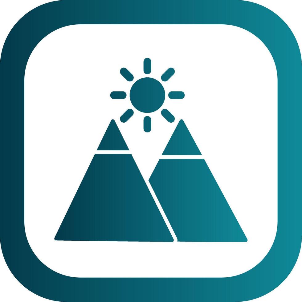 Mountains Glyph Gradient Round Corner Icon vector