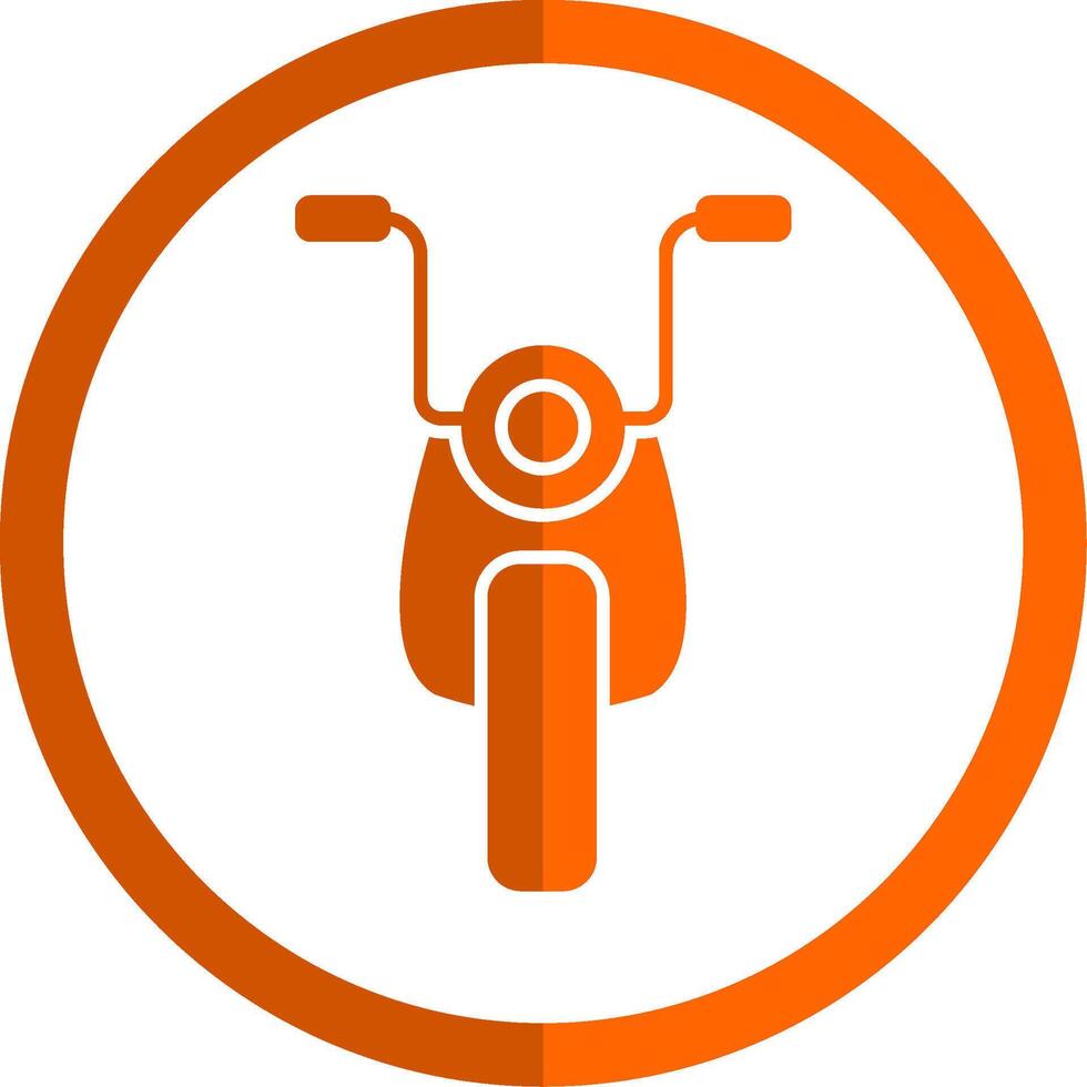 Motorcycle Glyph Orange Circle Icon vector