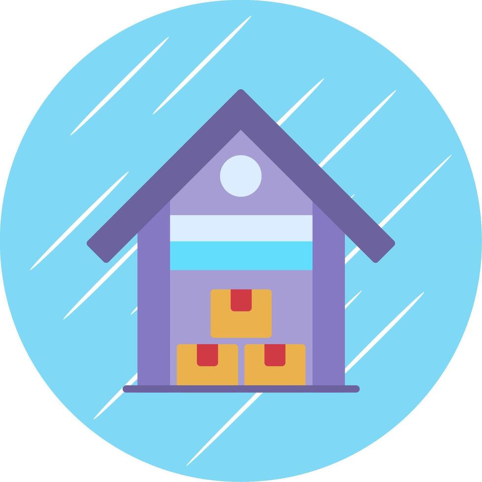 Warehouse Flat Blue Circle Icon vector