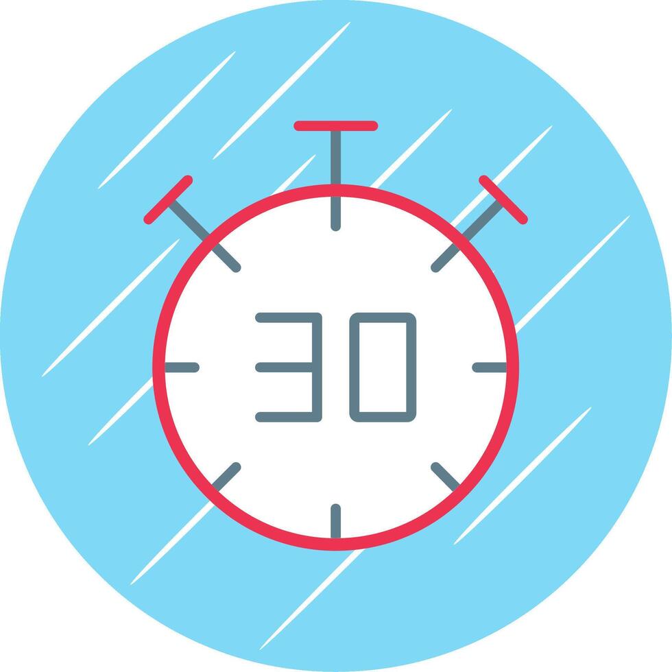 medio hora plano azul circulo icono vector