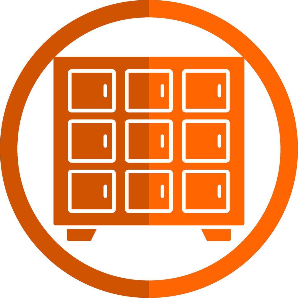 Locker Glyph Orange Circle Icon vector