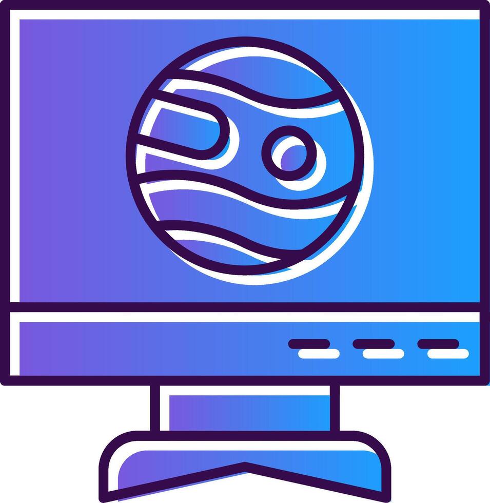 Live Stream Gradient Filled Icon vector
