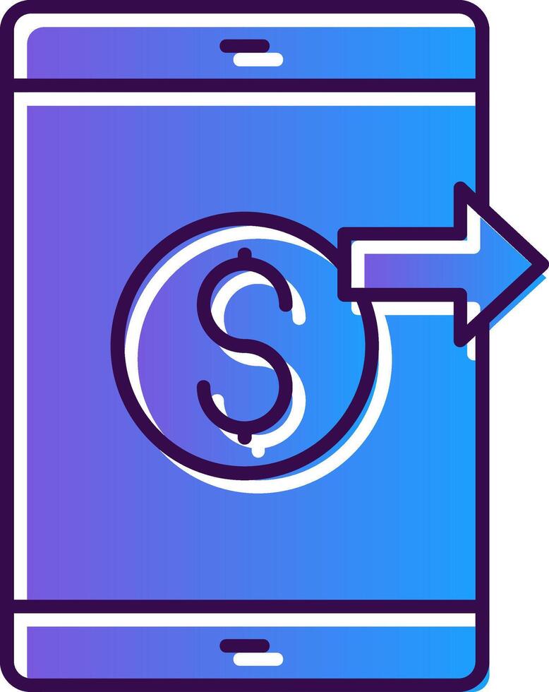 Send Money Gradient Filled Icon vector