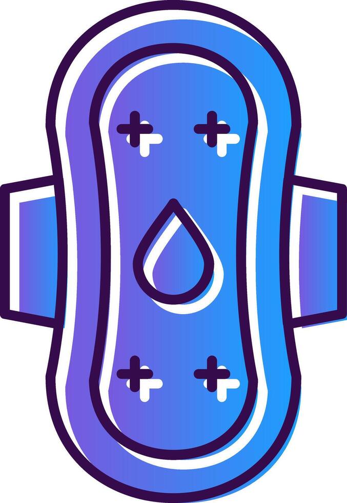 Sanitary Towel Gradient Filled Icon vector