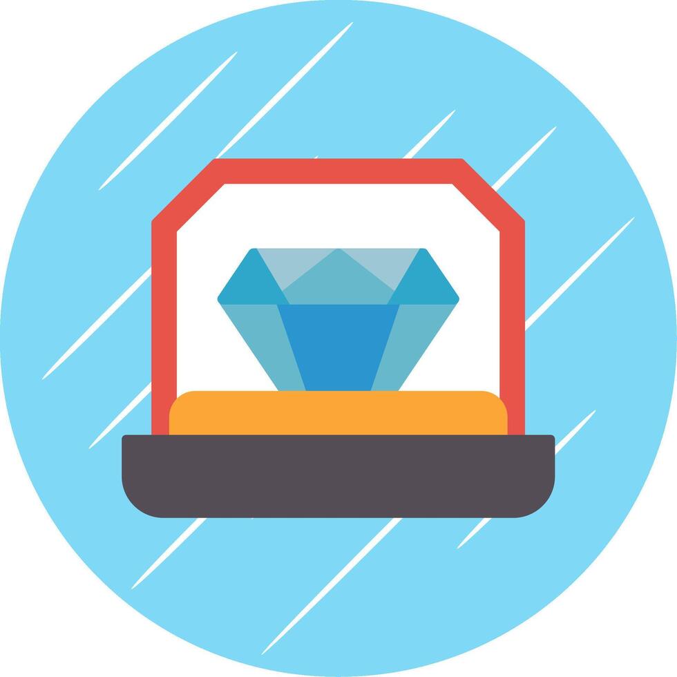 Engagement Ring Flat Blue Circle Icon vector