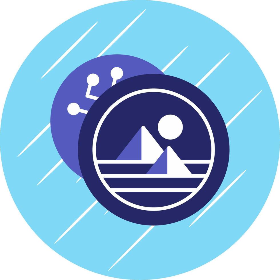 Decentraland Flat Blue Circle Icon vector