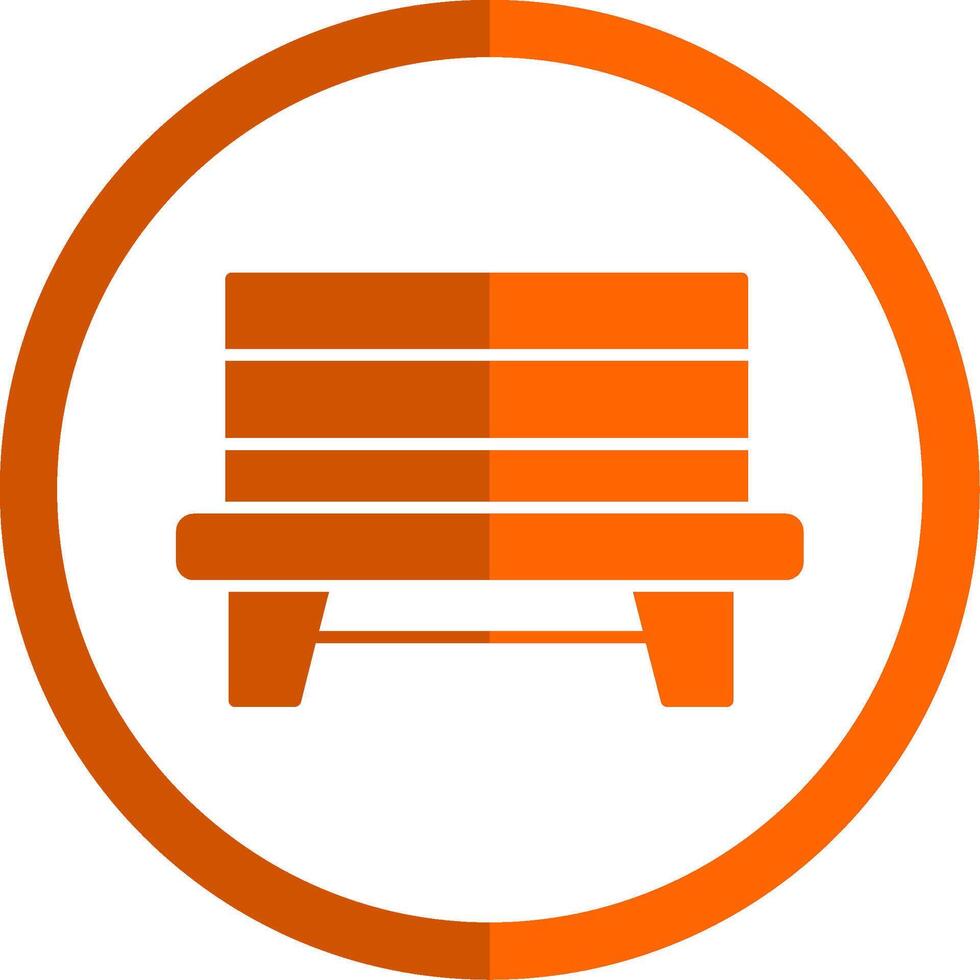 Bench Glyph Orange Circle Icon vector