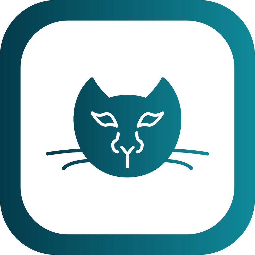 Cat Glyph Gradient Round Corner Icon vector