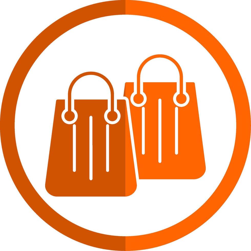 compras bolso glifo naranja circulo icono vector