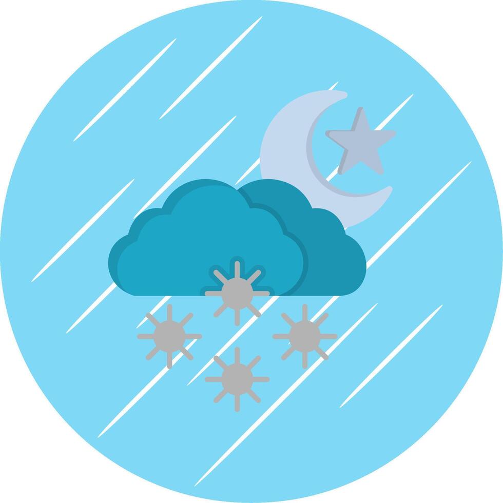 Night Snow Flat Blue Circle Icon vector